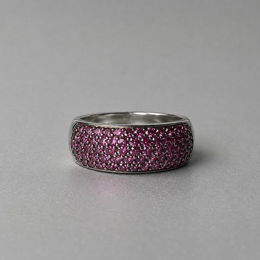 Ring aus 925 Silber mit pinken Zirkonia